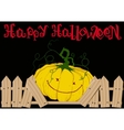 pumpkin and broken fence vector image