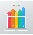 paper laptop computer infographics vector image vector image