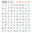 set line icons internet things vector image vector image
