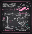 vintage set valentines day or wedding vector image