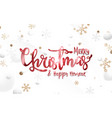 christmas postcard with red sparkling calligraphy vector image vector image