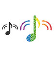 dotted music collage icon of rainbow spheric dots vector image