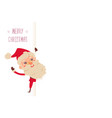 merry christmas greeting card and santa claus vector image vector image