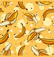 summer seamless pattern with bananas and peels vector image