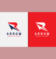 abstract initial letter r with arrow concept vector image vector image
