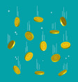 falling golden coins shiny dollar vector image