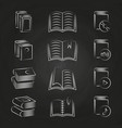 hand drawn books icons on chalkboard design vector image vector image