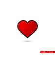 heart flat icon love symbol isolated on white vector image