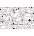 my little baby doodle set vector image