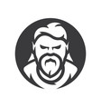 bearded man silhouette sign vector image