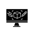 computer aided design black glyph icon vector image