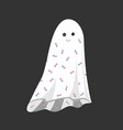 cute smiling ghost in a vintage flower sheet vector image vector image