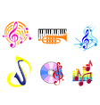 musical symbols emblems vector image vector image