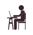 person using laptop icon vector image