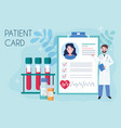 tiny doctor show medical patient card concept vector image