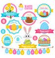 easter colorful labels set vector image