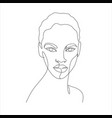 line art woman face drawing black afro vector image