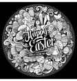 cartoon hand drawn doodle happy easter vector image