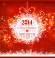 christmas ball on a red background vector image