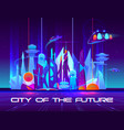 city future at night with vibrant neon lights vector image
