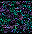 seamless pattern colourful alchemical signs vector image