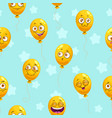 seamless pattern with funny cartoon yellow vector image