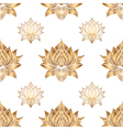 seamless pattern with lotus flowers hand drawn vector image vector image