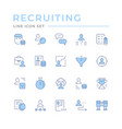 set color line icons recruiting vector image