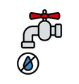 water faucet with dropping icon vector image
