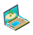 3d isometric advertising concept for tours vector image vector image