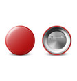 3d realistic red metal plastic blank vector image