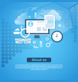 about us contact information template web banner vector image