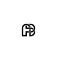 black white letter a and b h p logo vector image