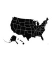 blank similar usa map isolated on white vector image