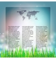 blue abstract background with grass template vector image
