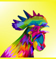 colorful rooster head vector image vector image