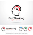 fast thinking logo template vector image
