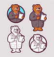 bear cartoon mascot design vector image vector image