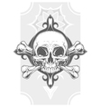 grey human skull with two bones tattoo vector image