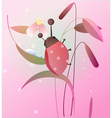 ladybird on a flower vector image vector image