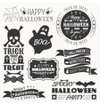 set of halloween decorative elements vector image