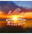 catch your own big blue wave logo on blurred vector image
