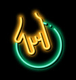 hand holding ball neon glow icon vector image vector image