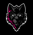 wolf head logo great for sports logotypes vector image