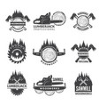 badges set for wood working industry vector image vector image