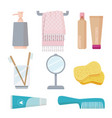 bathroom accessories personal hygiene items vector image vector image