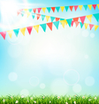 celebration background with buntings grass vector image