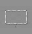 rectangle frame with light bulbs on transparent vector image vector image