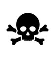 skull icon death head bones danger vector image