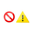 stop and attention icons for web and app ban vector image
